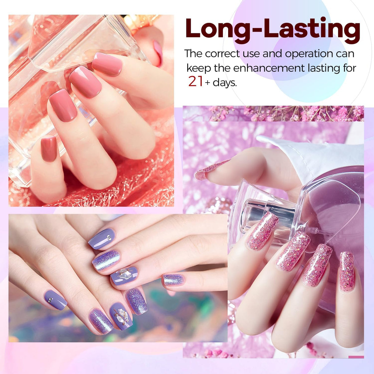 Couleurs de vernis gel JODSONE sur une table de manucure