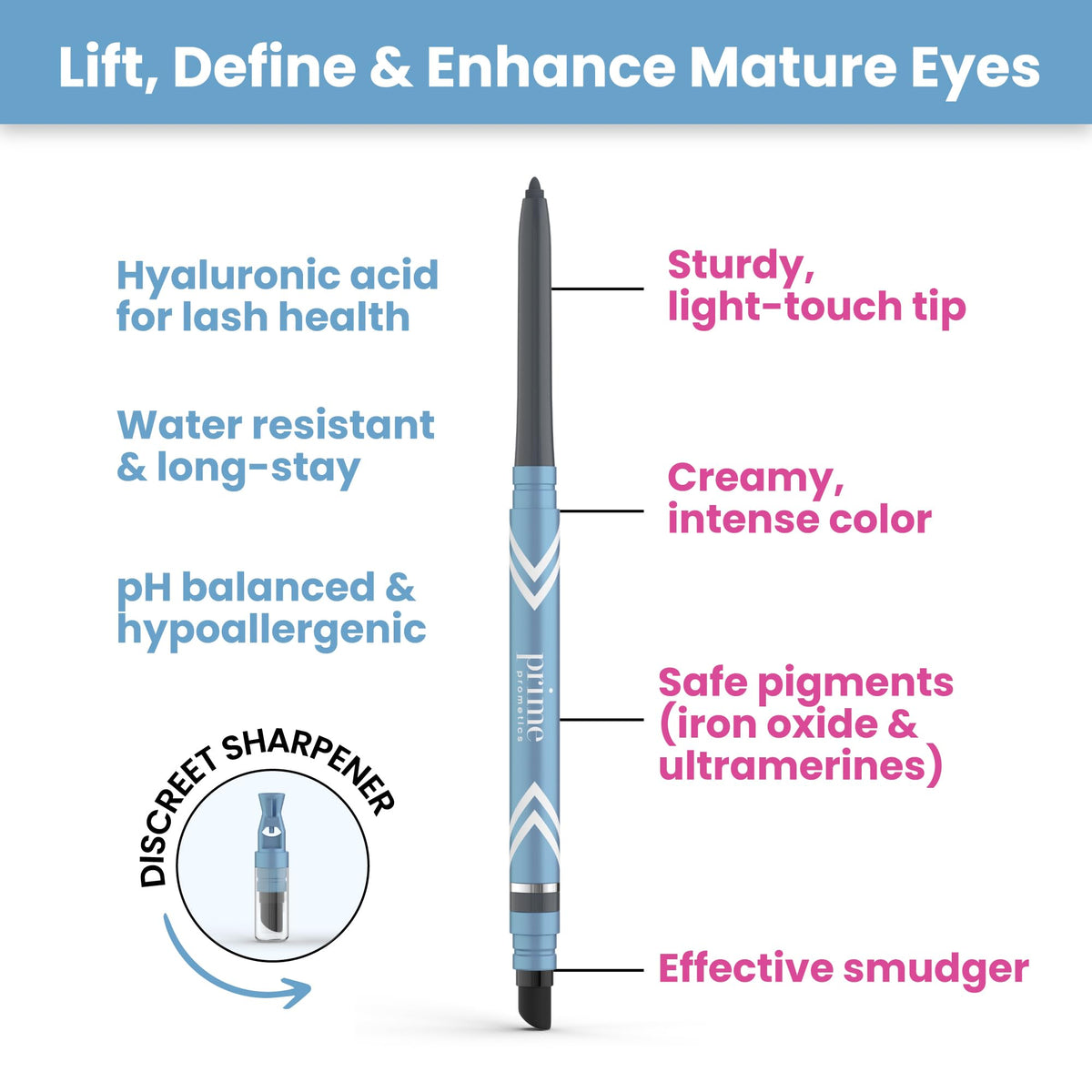 Couleurs disponibles pour le PROMETICS PrimeEyes Glide Eyeliner