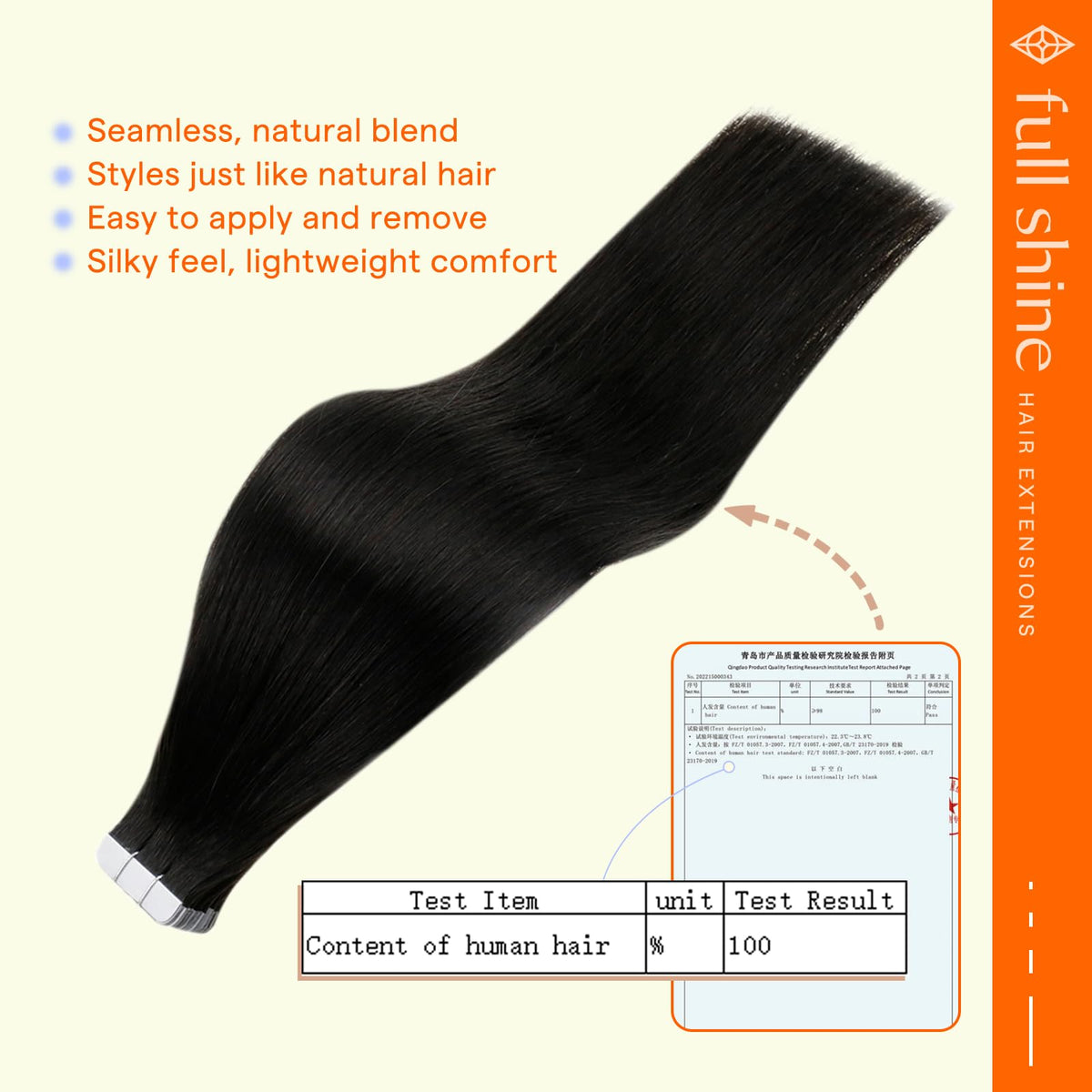 Couleurs disponibles pour les extensions de cheveux Full Shine