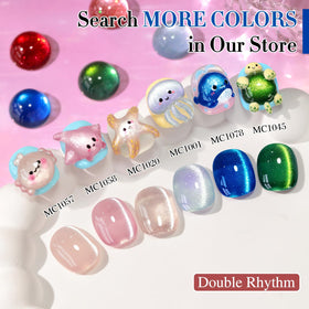 Couleurs holographiques du vernis gel Cat Eye Double Rhythm