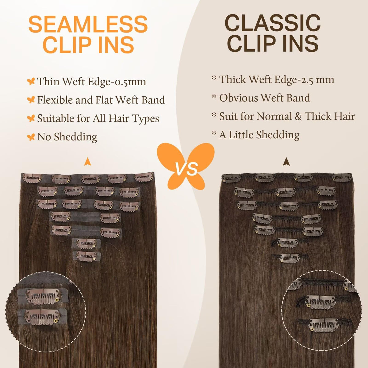 Couleurs variées des extensions capillaires DOORES