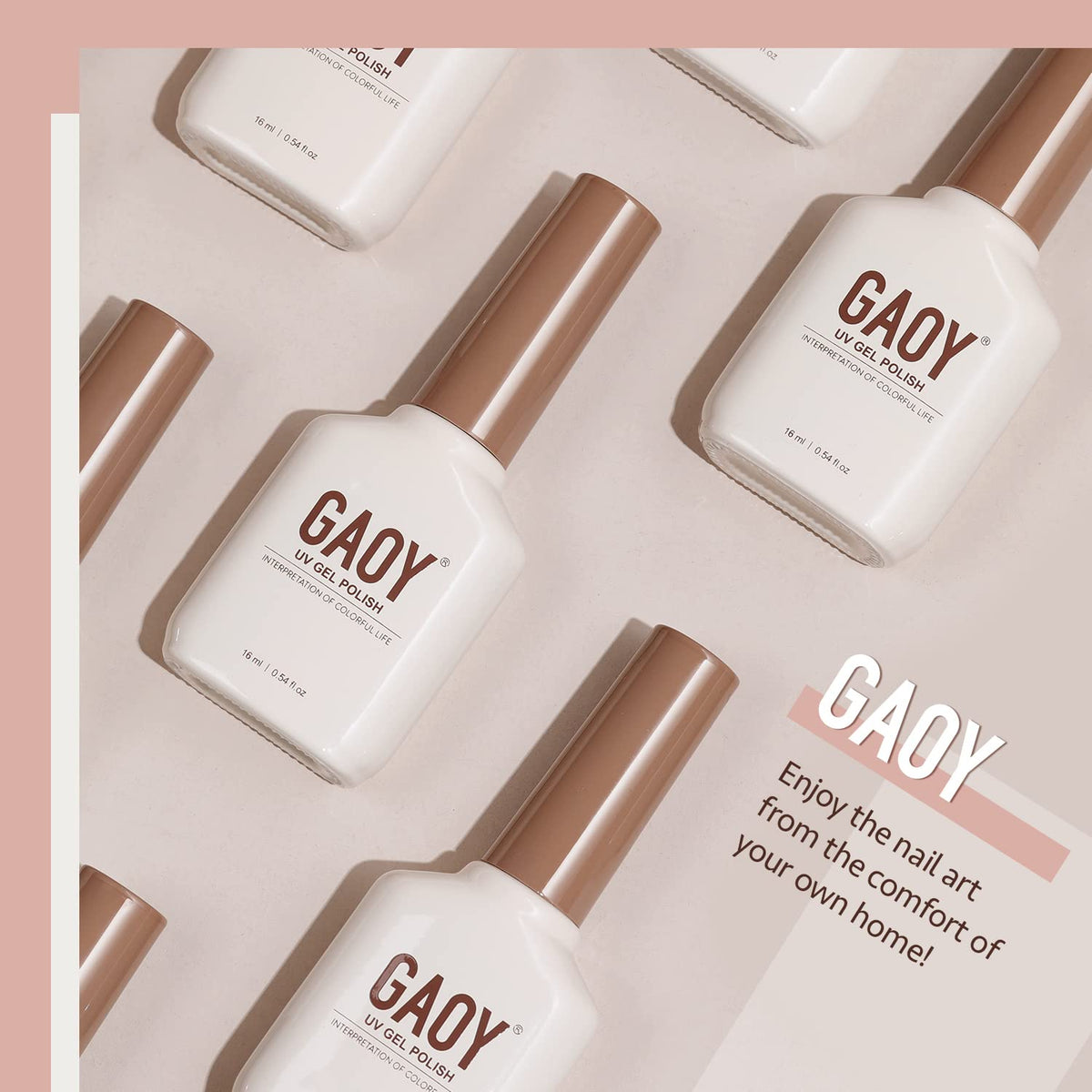 Coup d'œil sur la texture du vernis gel rose clair GAOY