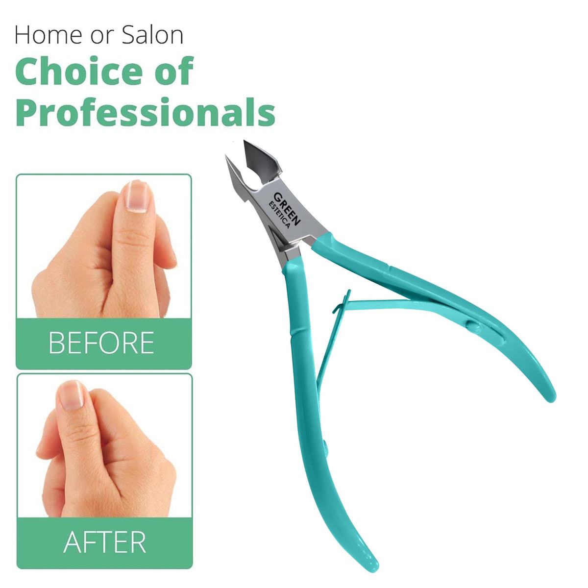 Coupe-cuticules GREEN ESTETICA sur fond neutre