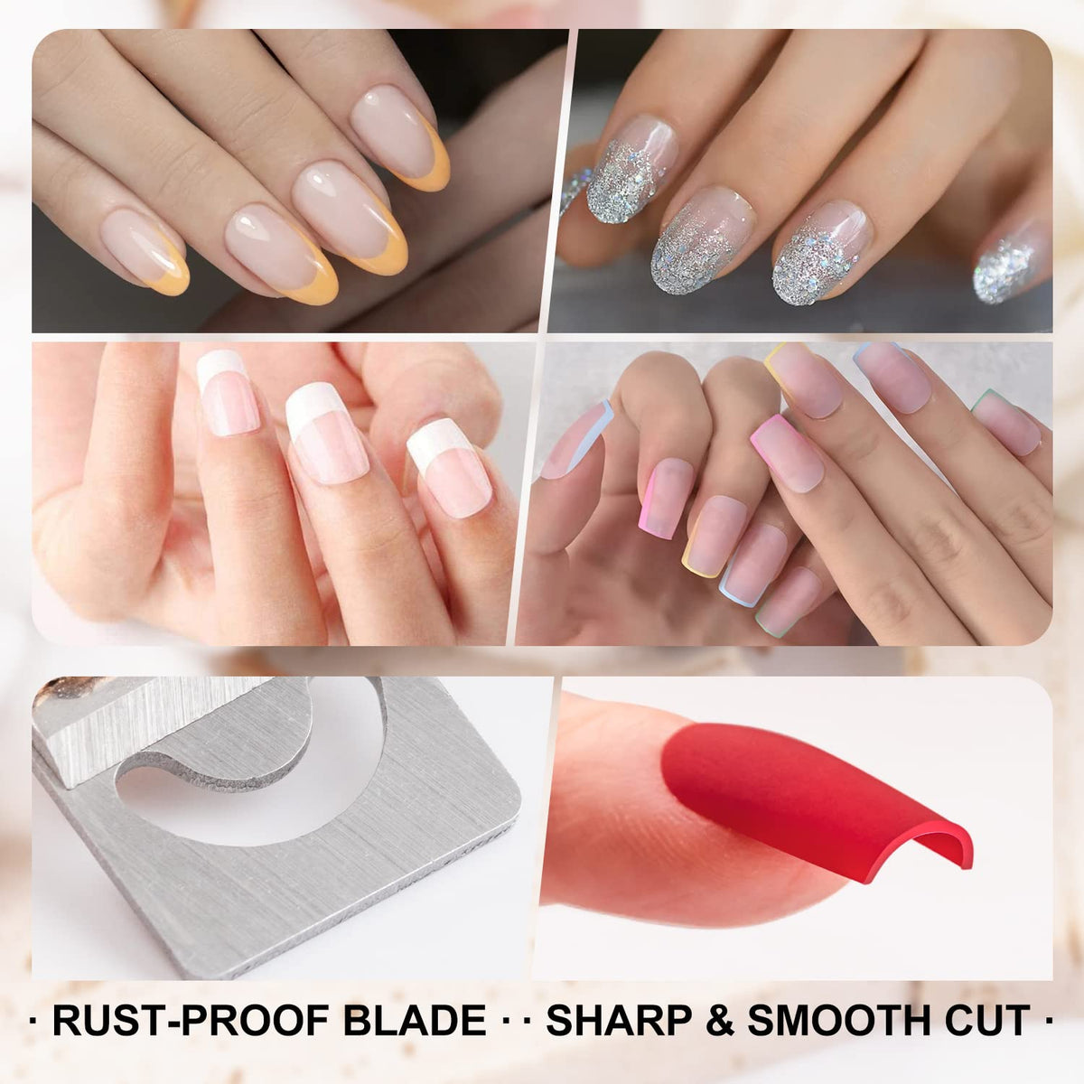 Coupe-ongles acrylique GA&EN rose foncé sur un fond élégant