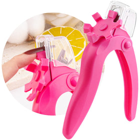 Coupe-ongles acrylique GA&EN rose foncé vue avant avec cadran de mesure