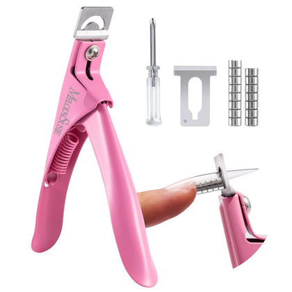 Coupe-ongles acryliques MelodySusie rose avec 15 tailles magnétiques