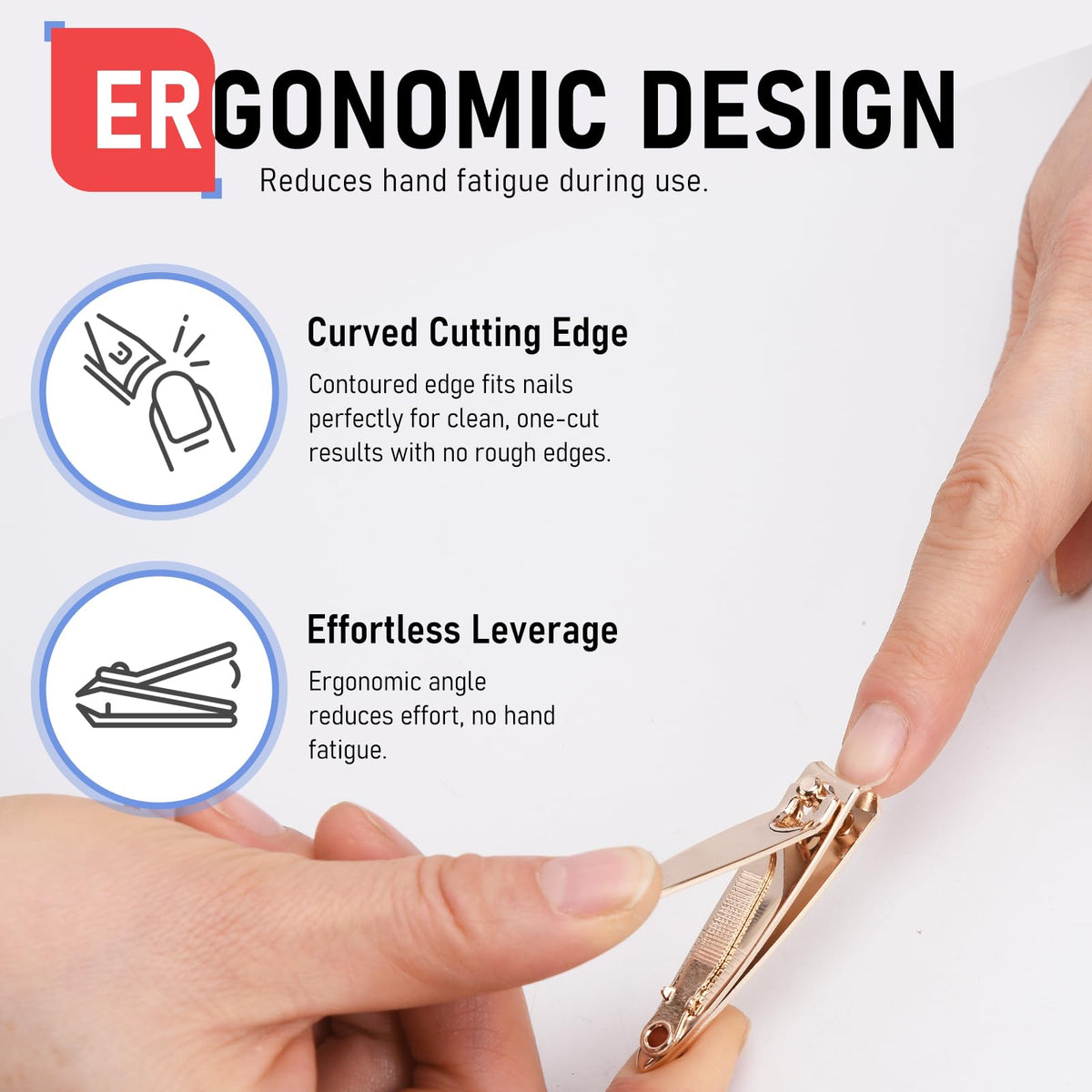 Coupe-ongles firiKer avec prise en main confortable et design ergonomique