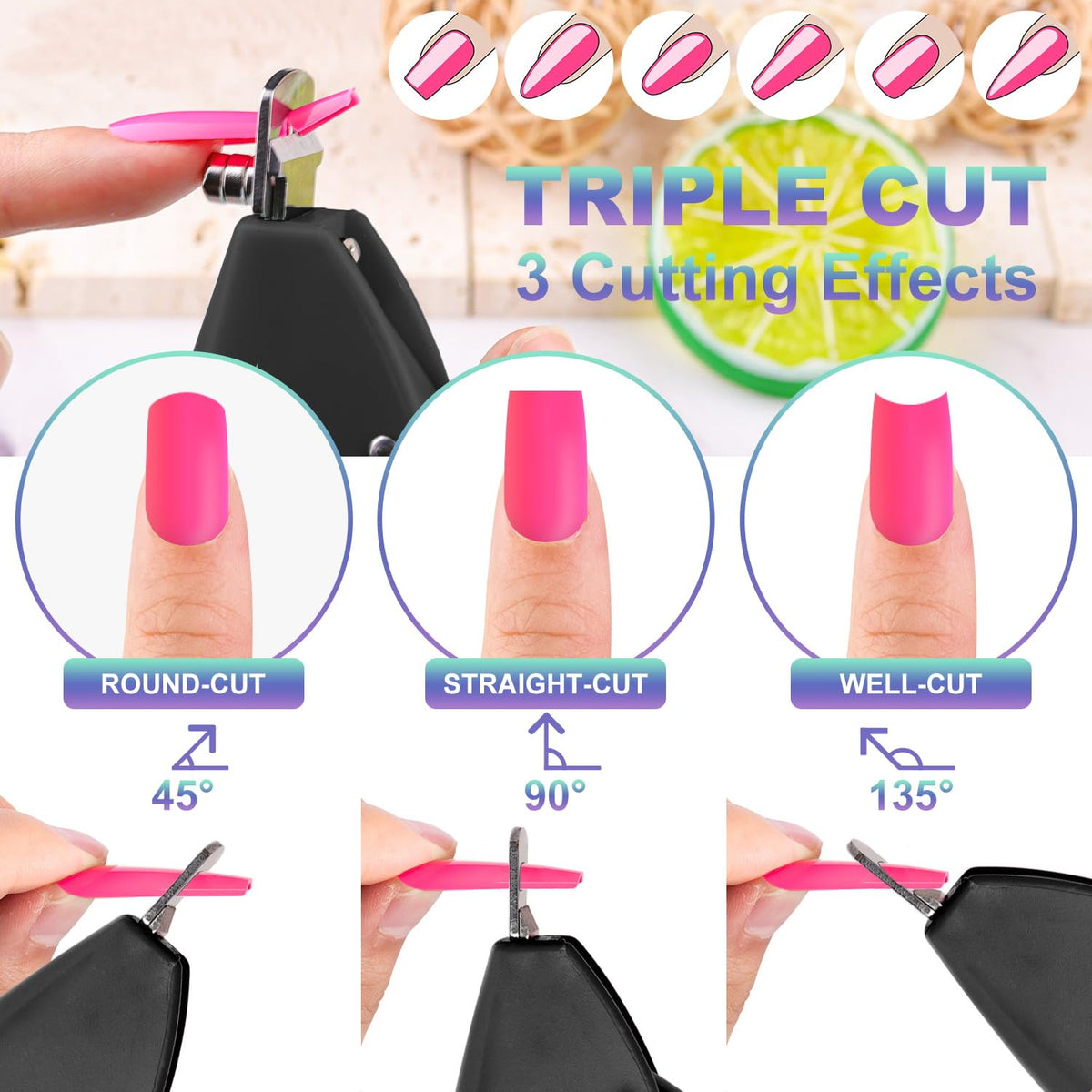 Coupe-Ongles GA&EN en action sur des ongles acryliques