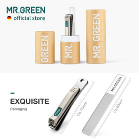 Coupe-ongles MR.GREEN en usage avec des ongles épais