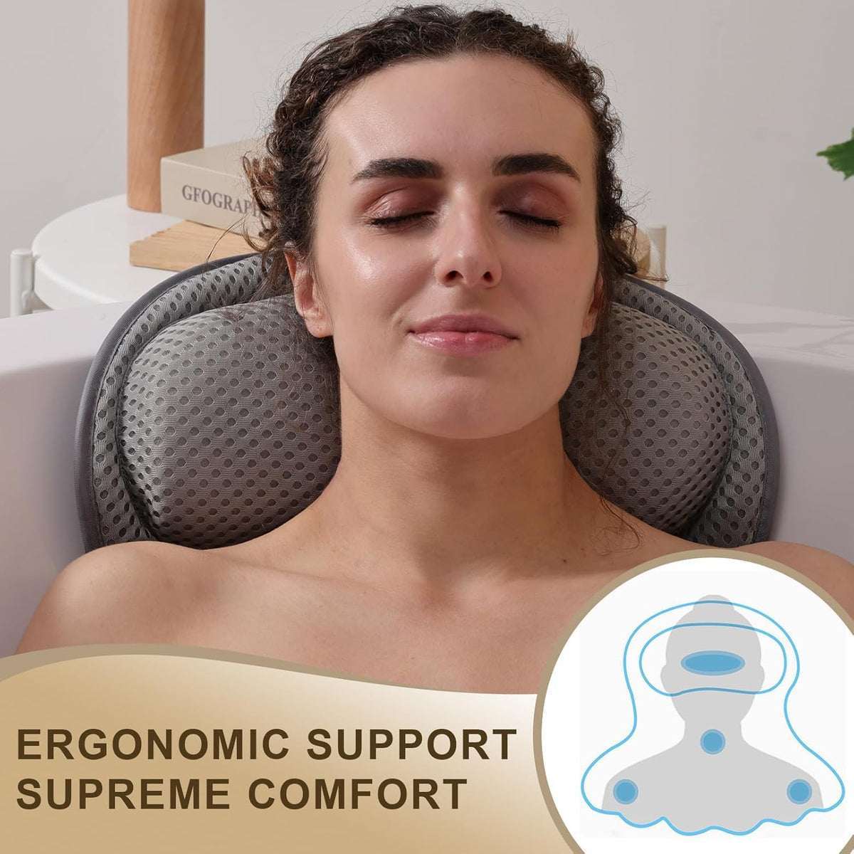 Coussin de bain Binobella dans une baignoire