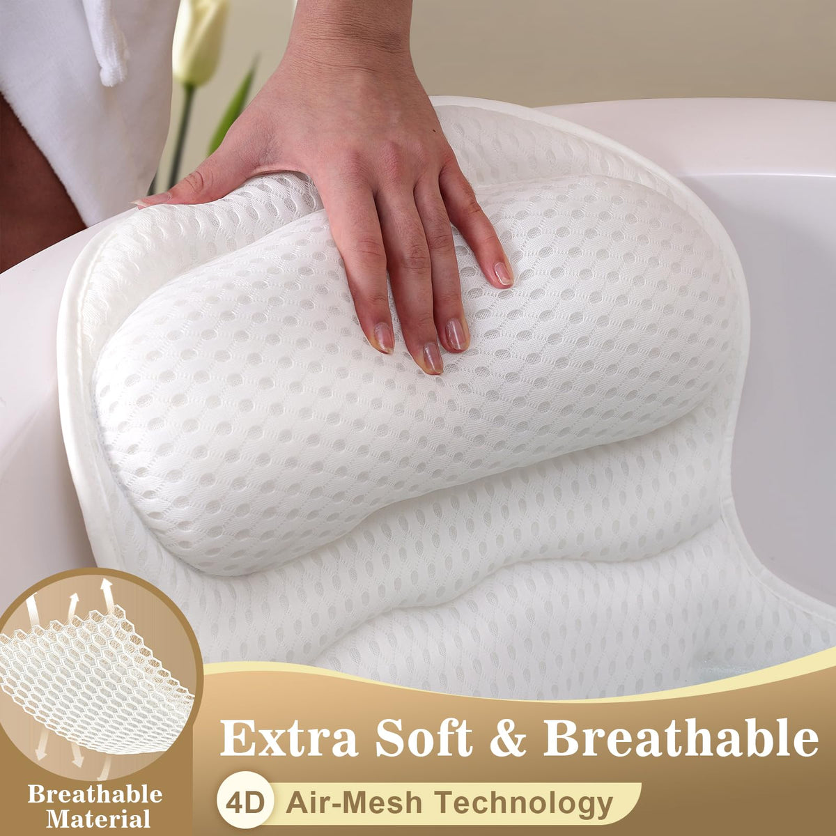 Coussin de bain Binobella en tissu 4D aéré