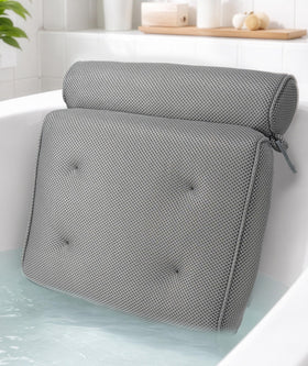 Coussin de bain luxe 4D gris vue de face