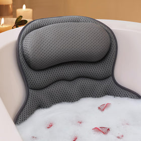Coussin de bain Ozyalo gris avec rembourrage épais vue de face