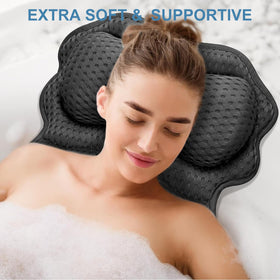 Coussin de bain SetSail noir sur une baignoire