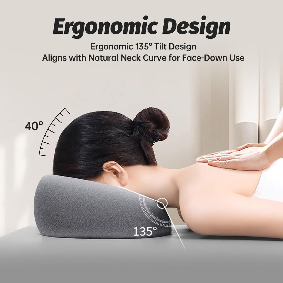Coussin de massage visage xiaomubiao en gris avec contour ergonomique