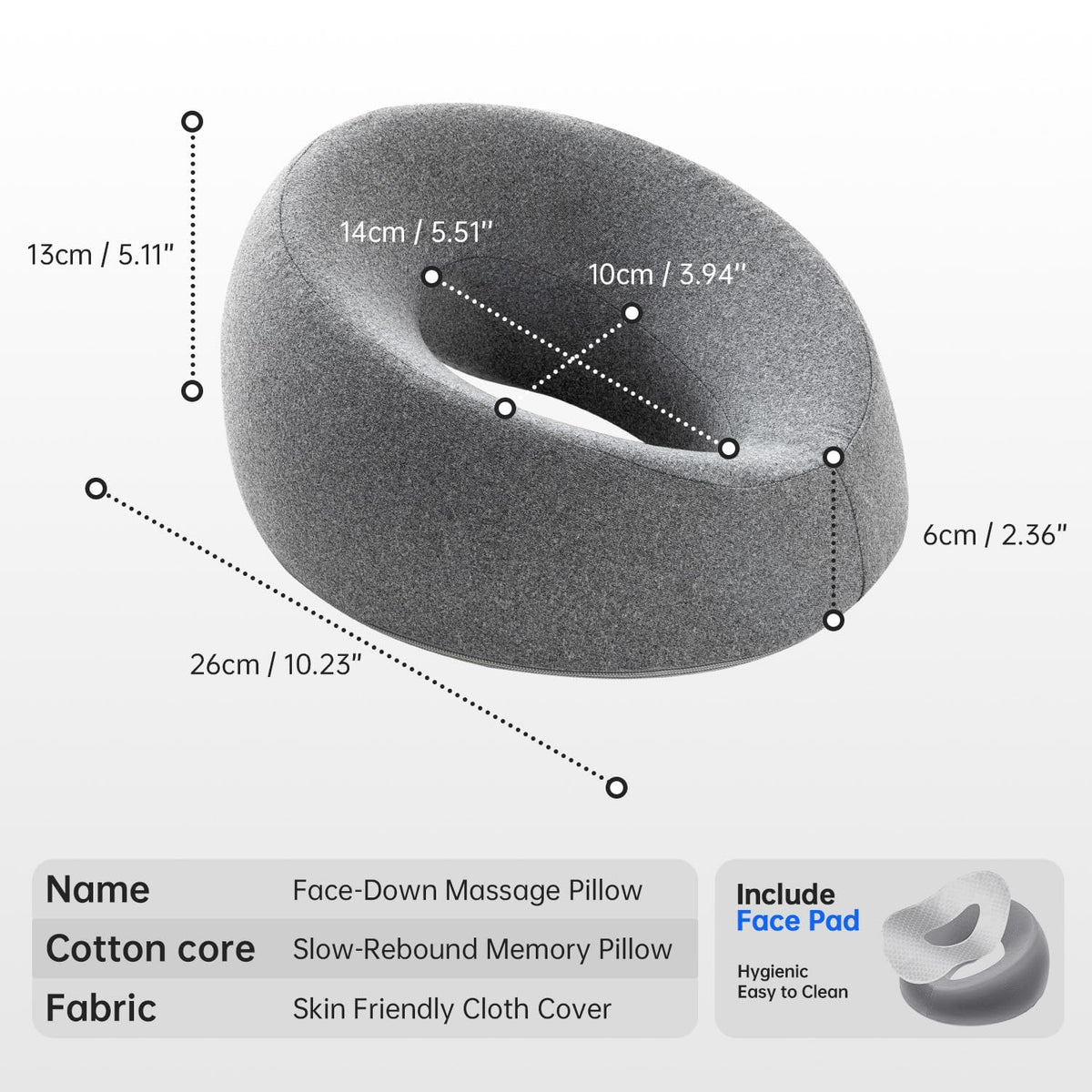 Coussin de massage xiaomubiao en position sur une table de massage