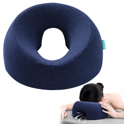 Coussin visage xiaomubiao vue de face en bleu marine