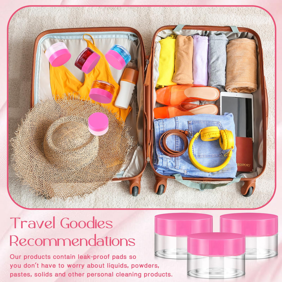 Couvercle rose des contenants Patelai en plastique