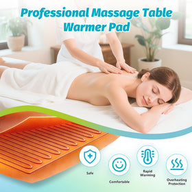 Couverture chauffante BECALIN installée sur une table de massage