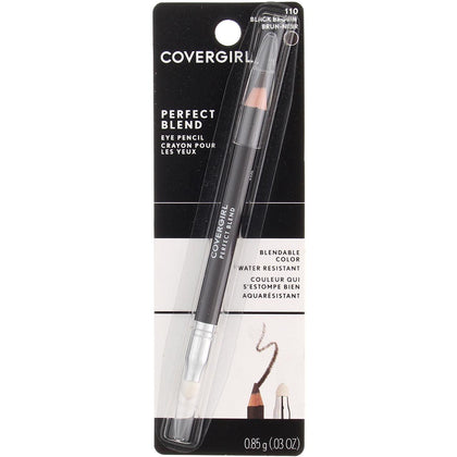 COVERGIRL Crayon Pour Les Yeux Noir Brun, vue avant avec finition métallique
