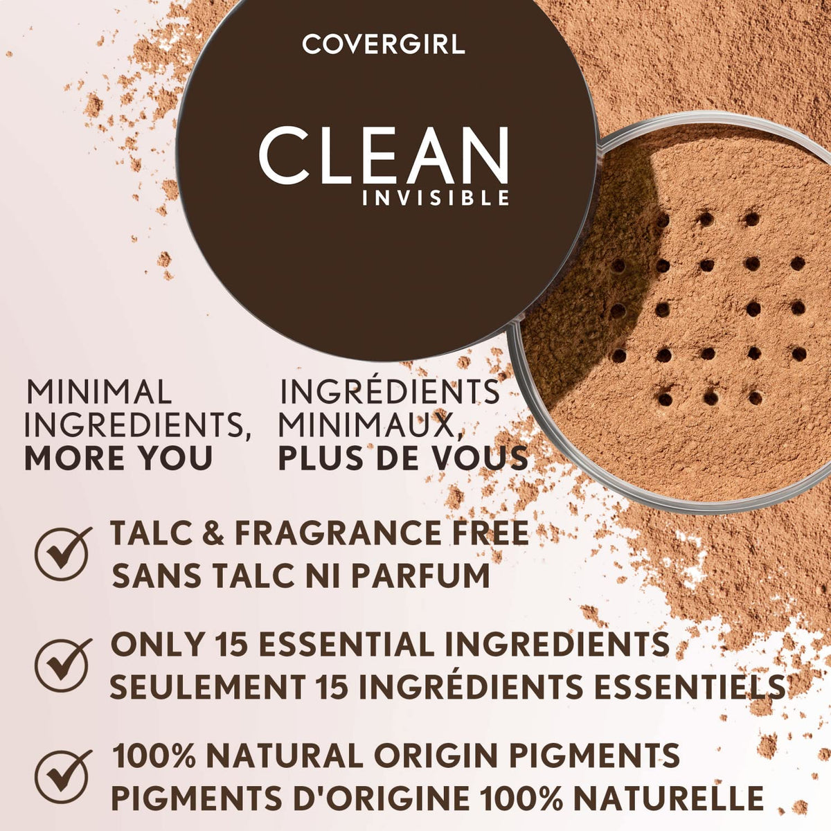 COVERGIRL poudre libre 68g sur un fond neutre