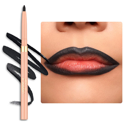 Crayon à lèvres noir Oulac vue de face avec son design rétractable