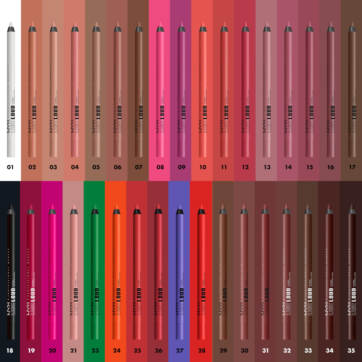 Crayon à lèvres NYX Line Loud Sassy sur fond neutre