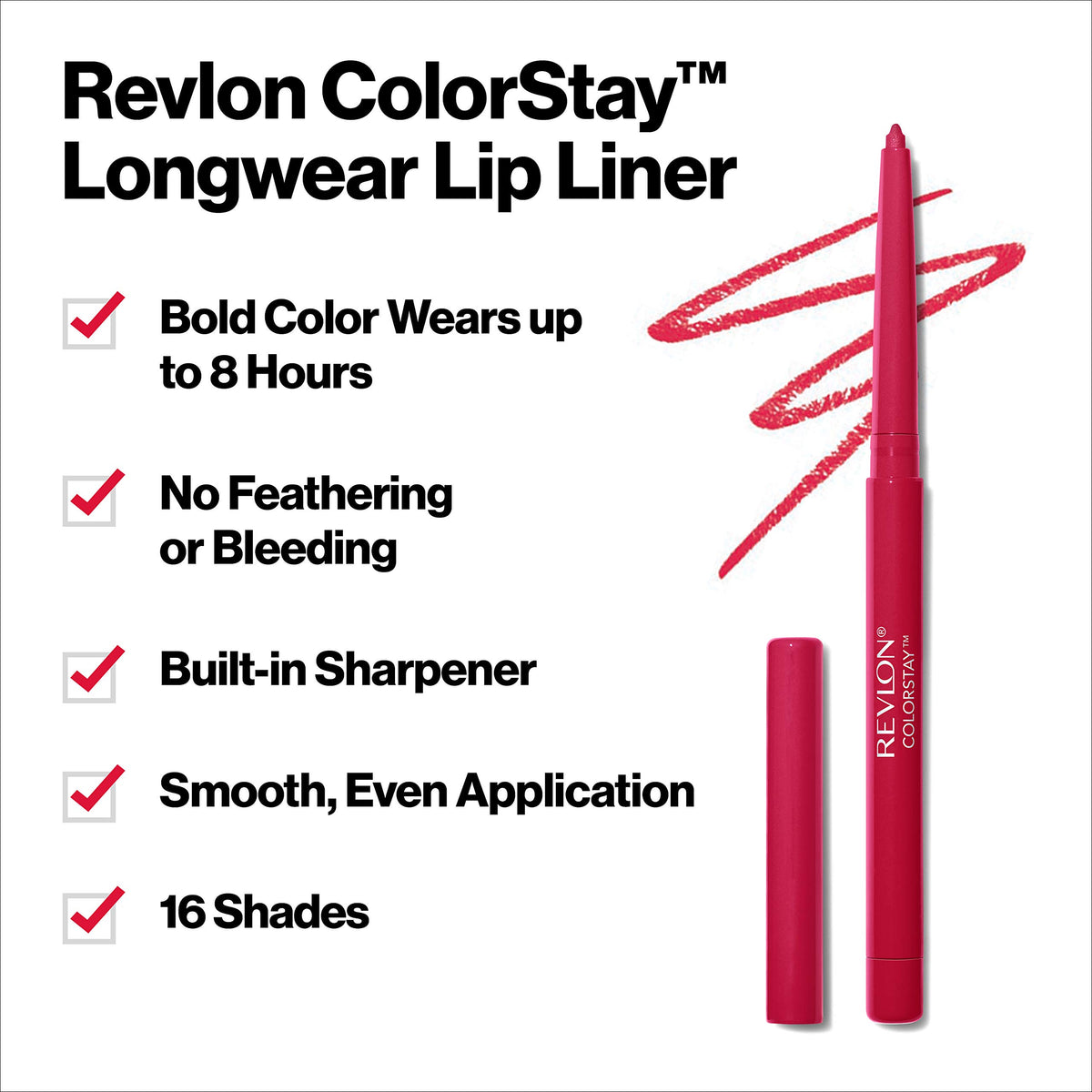 Crayon à lèvres REVLON ColorStay 713 Ruby avec taille-crayon intégré