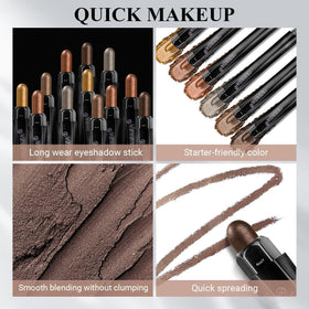 Crayon à ombre à paupières LUXAZA en action avec un look quotidien