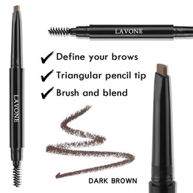 Crayon à sourcils LAVONE marron foncé en gros plan