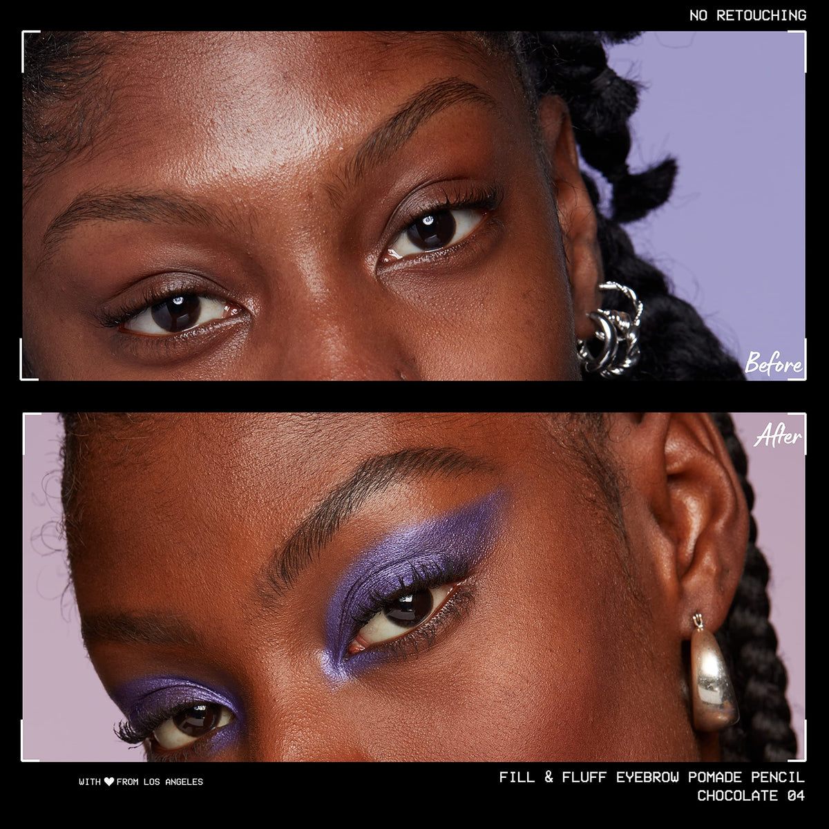 Crayon à sourcils NYX Fill & Fluff Chocolat en usage