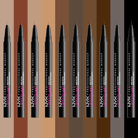 Crayon à sourcils NYX Lift & Snatch en position verticale