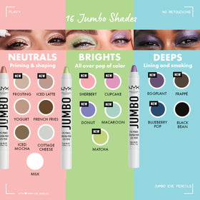 Crayon à yeux Matcha de NYX sur une table de maquillage