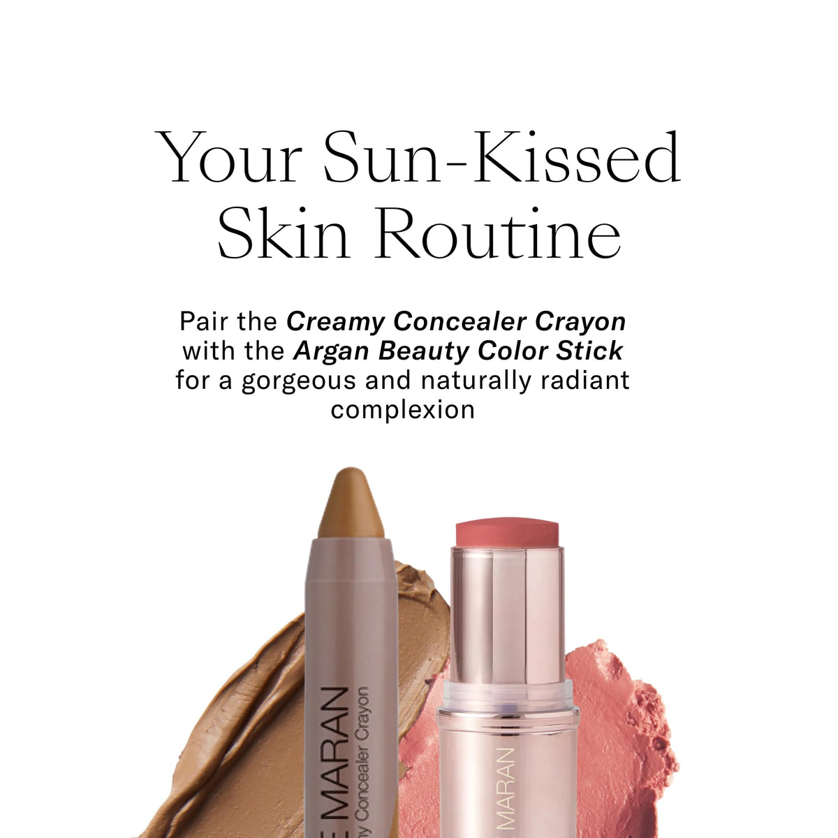 Crayon correcteur crème Josie Maran avec un rendu lumineux sur la peau
