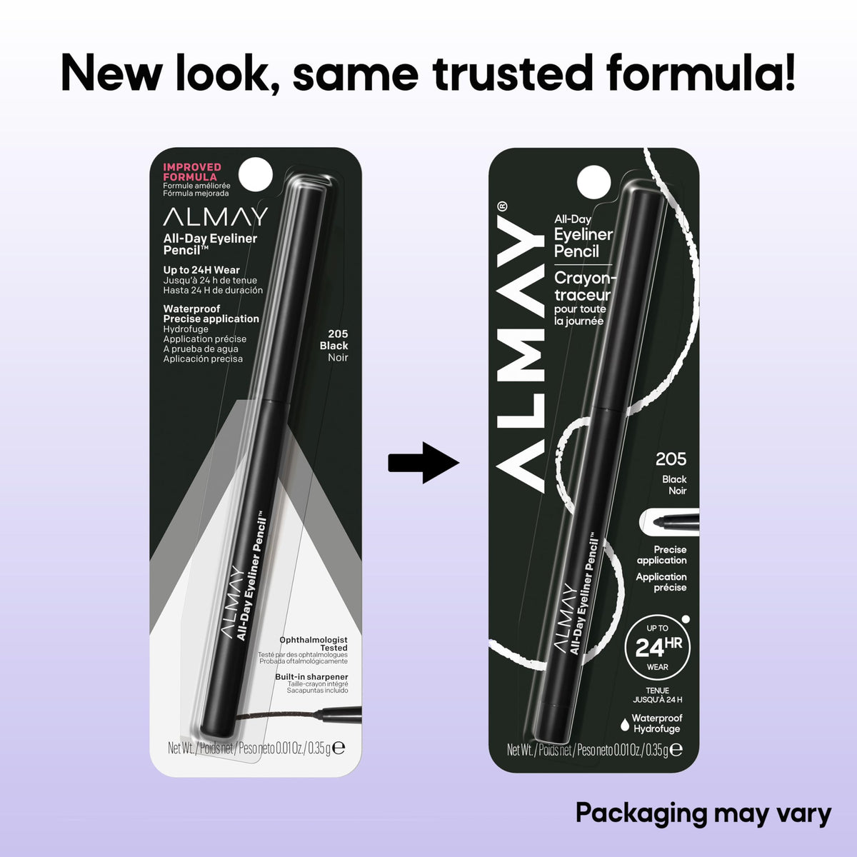 Crayon eyeliner Almay sur un fond blanc