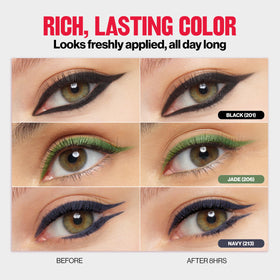 Crayon eyeliner REVLON 213 Navy avec un look maquillage