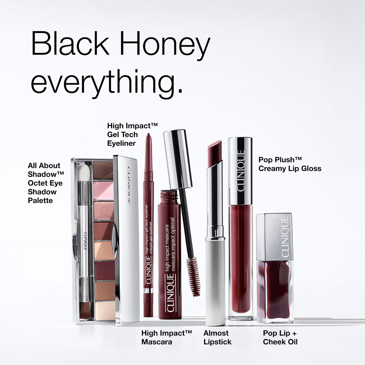 Crayon gel eyeliner Clinique avec accessoires de maquillage