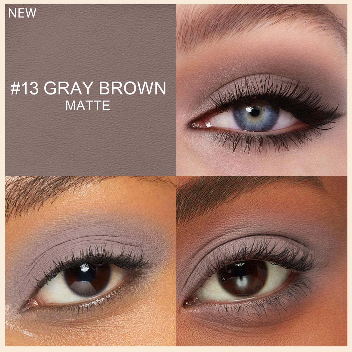 Crayon ombre à paupières Erinde Cool Taupe Brown avec texture crémeuse