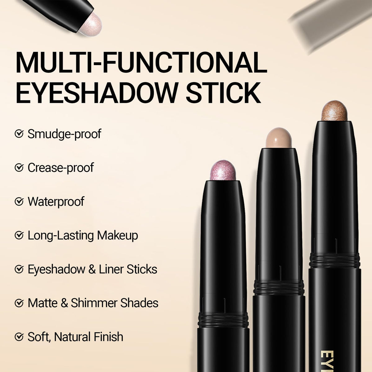 Crayon ombre à paupières Erinde Cool Taupe Brown en utilisation