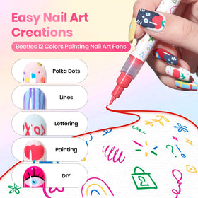 Création de nail art avec les stylos beetles sur des ongles
