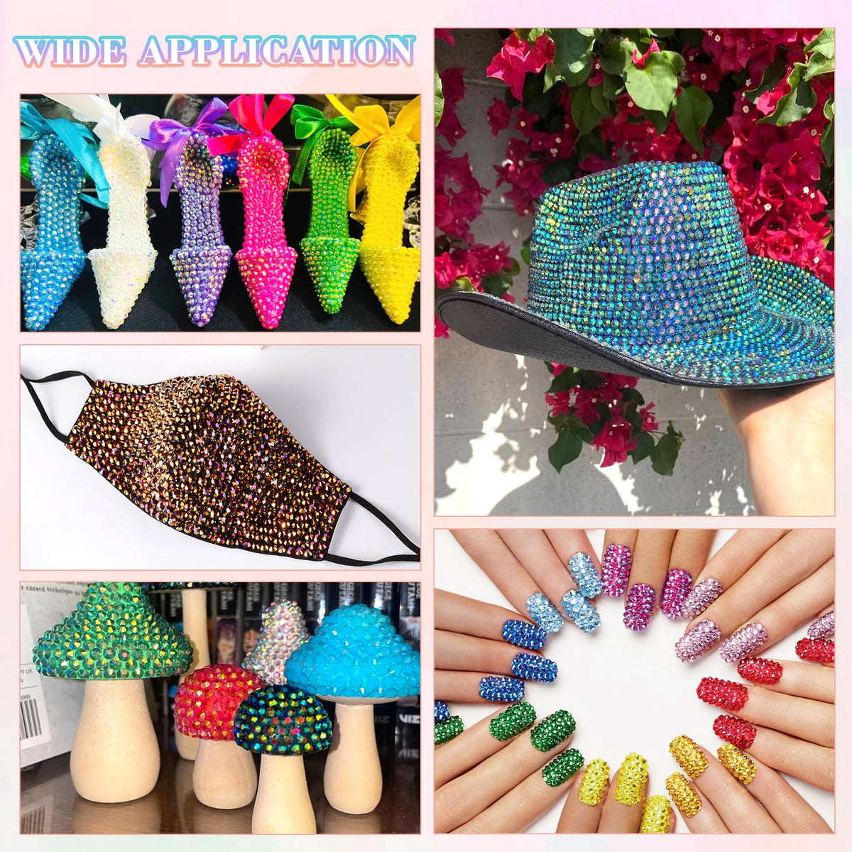 Créations de nail art utilisant les strass BELLEBOOST