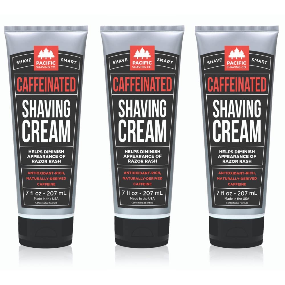Crème à raser caféinée Pacific Shaving Company, emballage avant