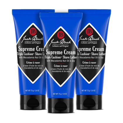 Crème à raser Jack Black Triple Cushion tube de 75 ml avant