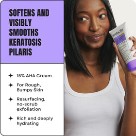 Crème AmLactin KP Bumps Be Gone 15% Acide Lactique, tube arrière