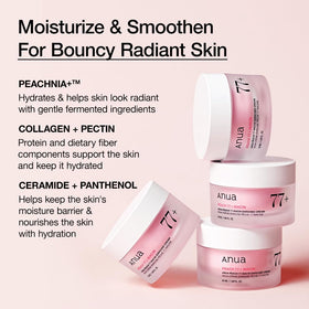 Crème ANUA Niacinamide Pêche avec un fond de fleurs