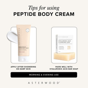 Crème Asterwood avec des ingrédients naturels en arrière-plan