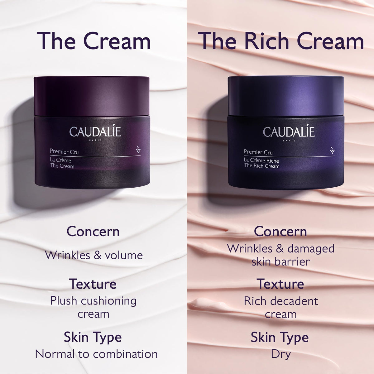 Crème Caudalie Premier Cru 50 mL avec fond de beauté