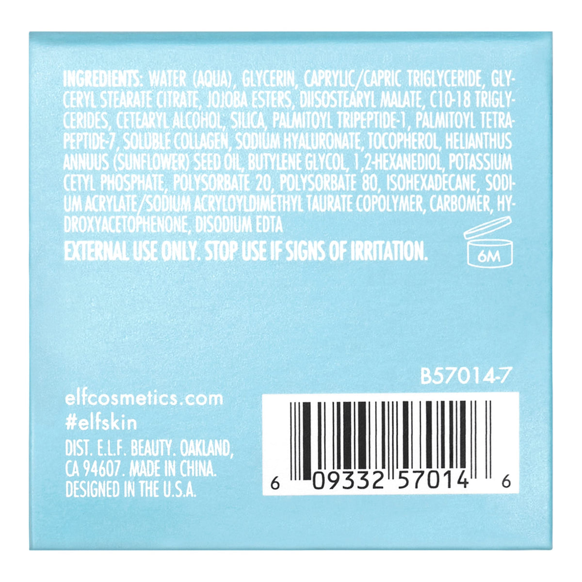 Crème Contour des Yeux e.l.f. avec ses ingrédients clés