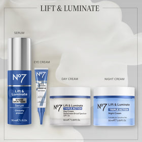 Crème contour des yeux No7 Lift & Luminate 18g en usage