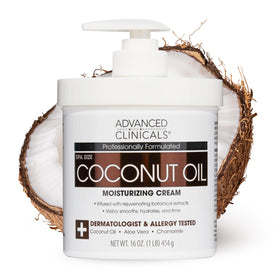 Crème corporelle Advanced Clinicals à l'huile de coco 522g vue de face